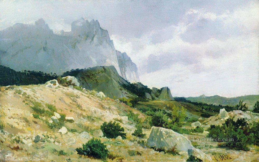 rocky shore 1879 classical landscape Ivan Ivanovich Oil Paintings
